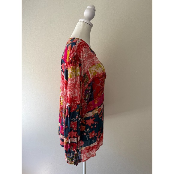 Jones New York Womens Size 2X Multicolor Patchwork Long Sleeves Tunic Blouse Top - Picture 4 of 12